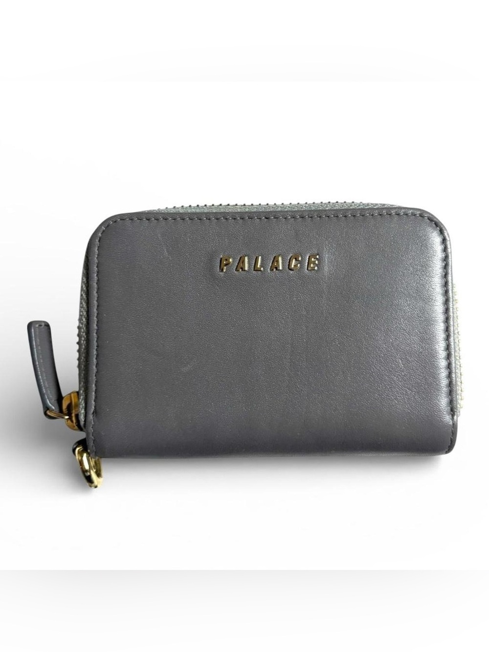 Palace Leather Zip Wallet Grey SS19